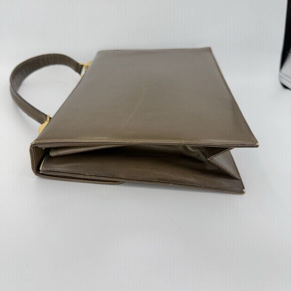 Vintage 1950s Dafar Brown Leather Handbag Purse - Picture 4 of 15